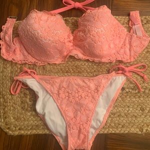 Victoria’s Secret two-piece bikini set, top 34D, bottom M.